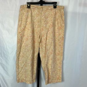 Woolrich Linen Blend Floral Print Pants, size 16